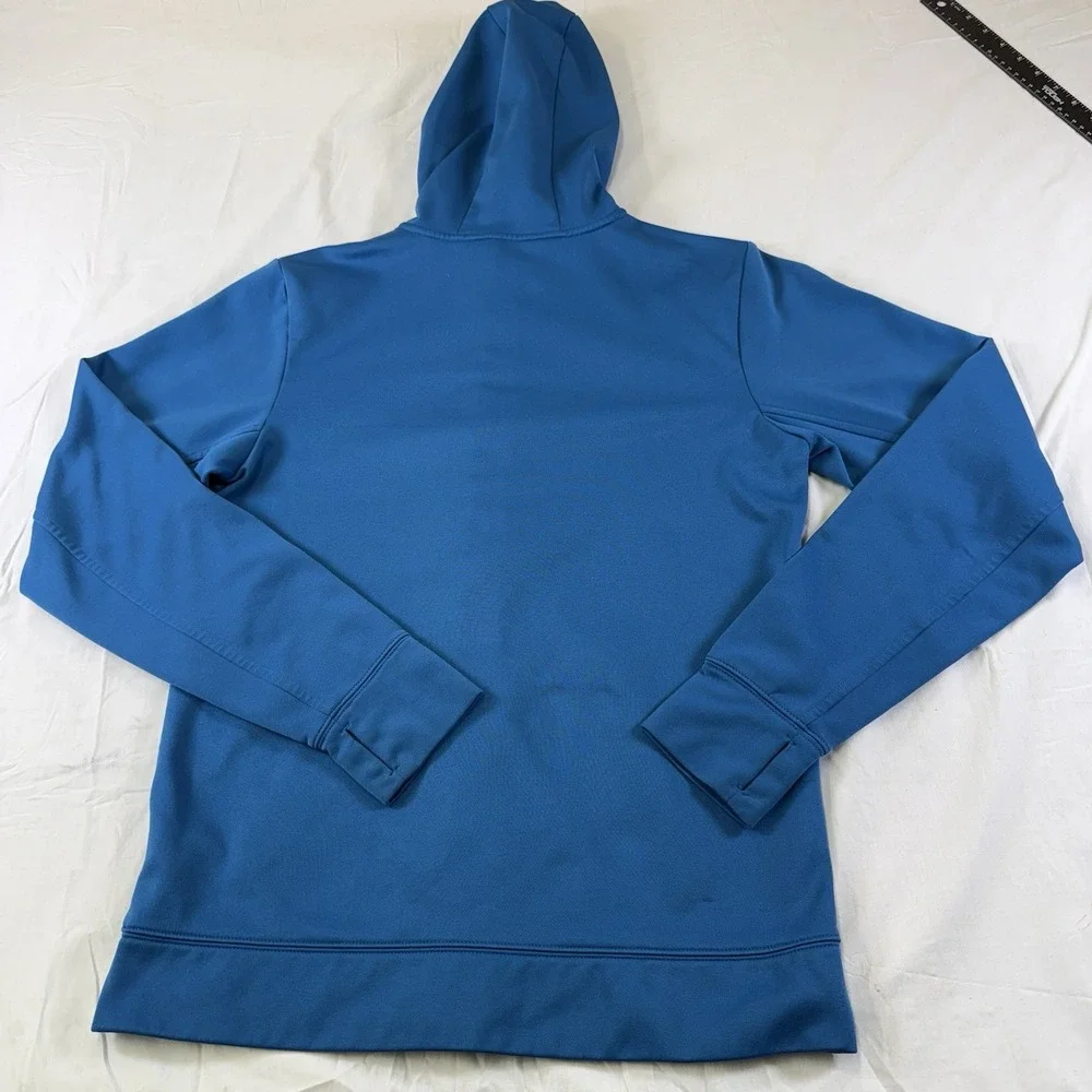 The‎ North Face Knit Sweater Fleece Full Zip Logo Hoodie Men's Small Aqua Blue